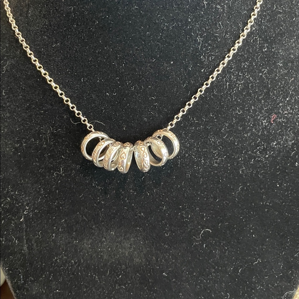 Sterling Silver 7 Rings of Luck Necklace - Picture 2 of 6